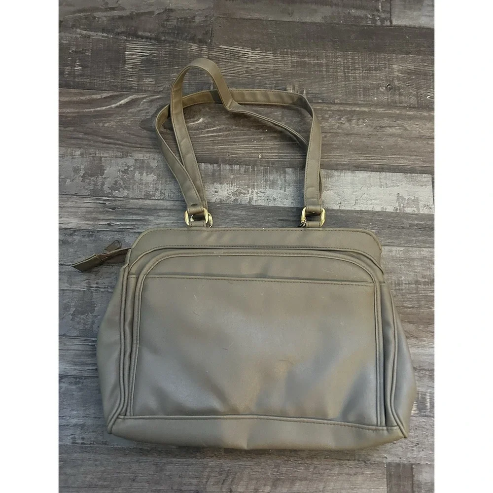 Samsonite Vintage 1970s Tan-Sac Beige Vinyl Lightweight Travel Bag